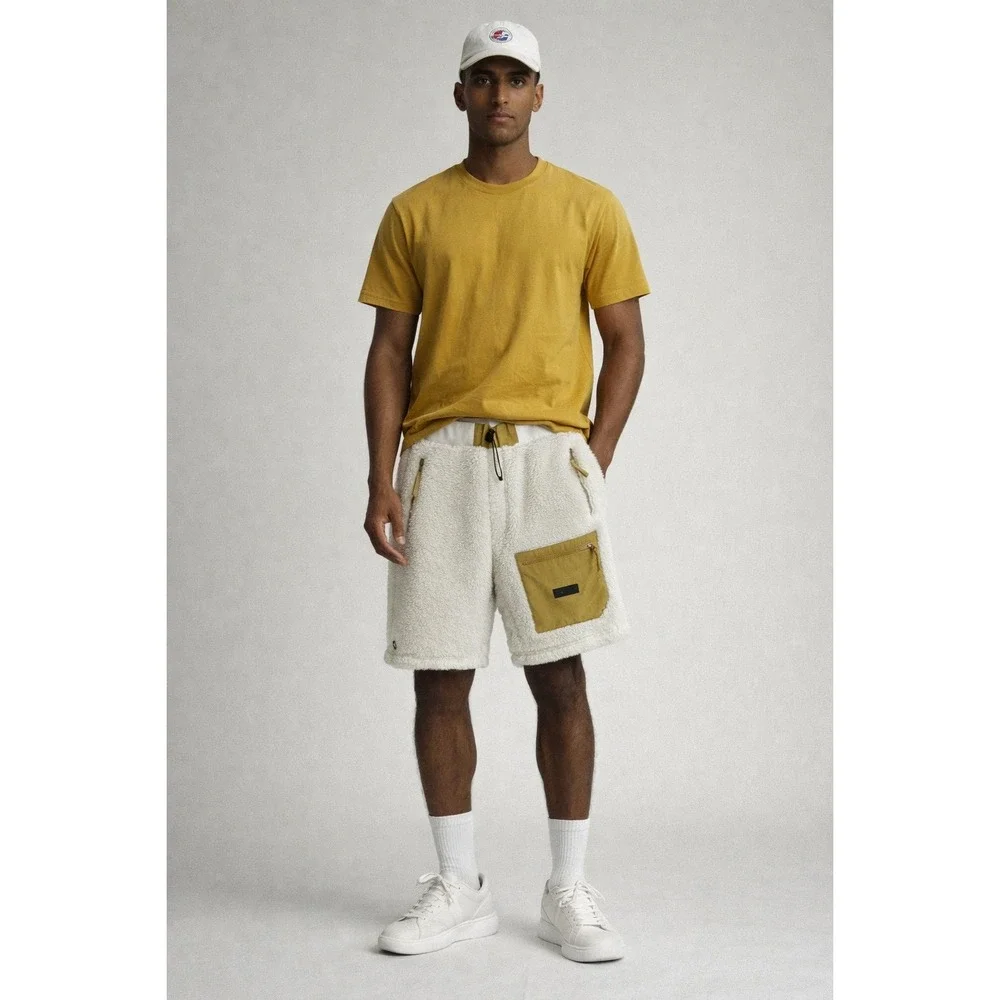 The Hundreds Men's Off White Everest Deep Pile Fleece Shorts Size Large - Picture 1 of 16